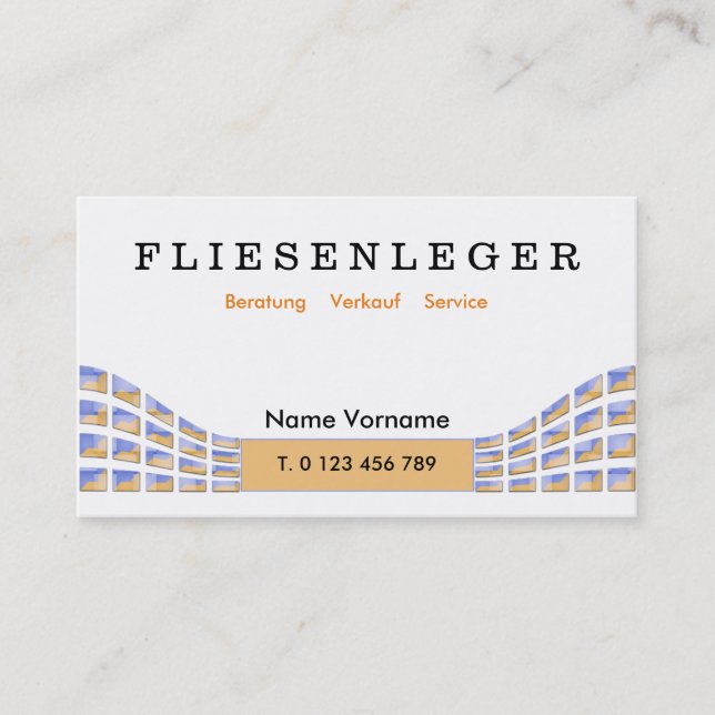 fliesenleger visitkort (Framsida)