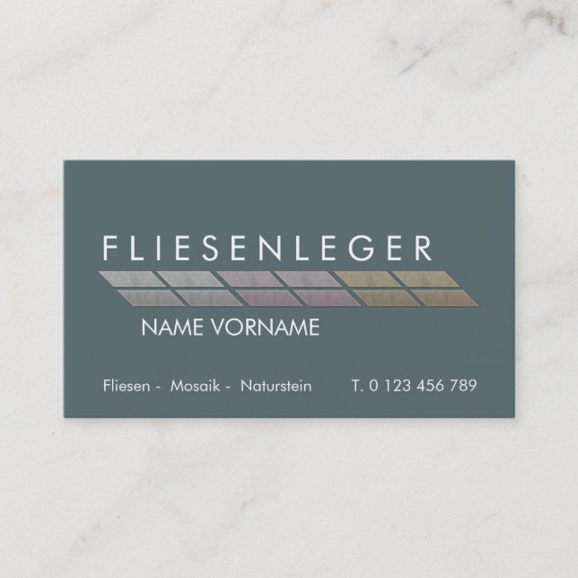 fliesenleger visitkort (Framsida)