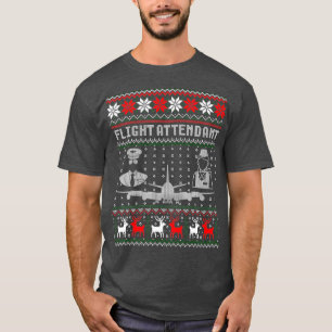 Flight Attendant jul Gift Ugly Julafton T Shirt