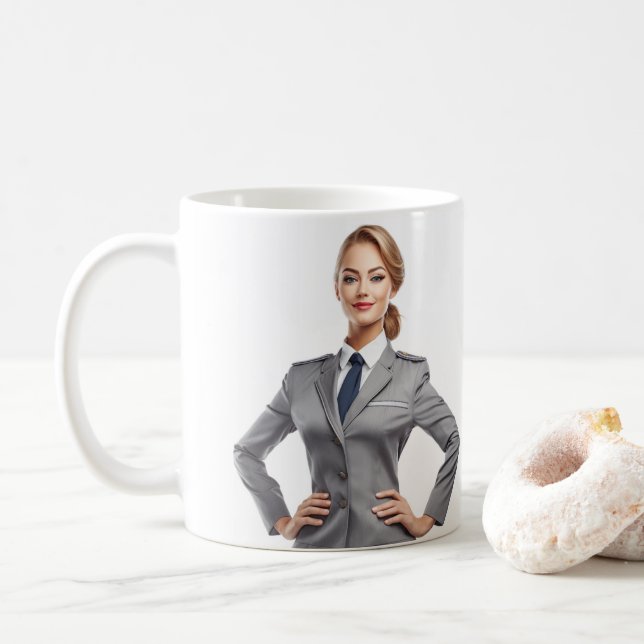 Flight Attendant Personlig mugg Gift (Med munk)