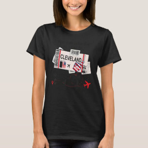 Flight Biljett Cleveland Girl från Cleveland Board T Shirt