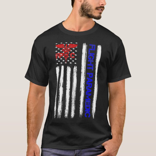 Flight Medic EMS EMT Nurse Sjukvårdare US Amerikan T Shirt (Framsida)