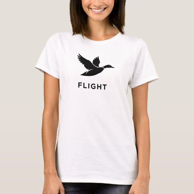 FLIGHT Minimalistisk Flygande Ank Silhuett Konst T Shirt (Framsida)
