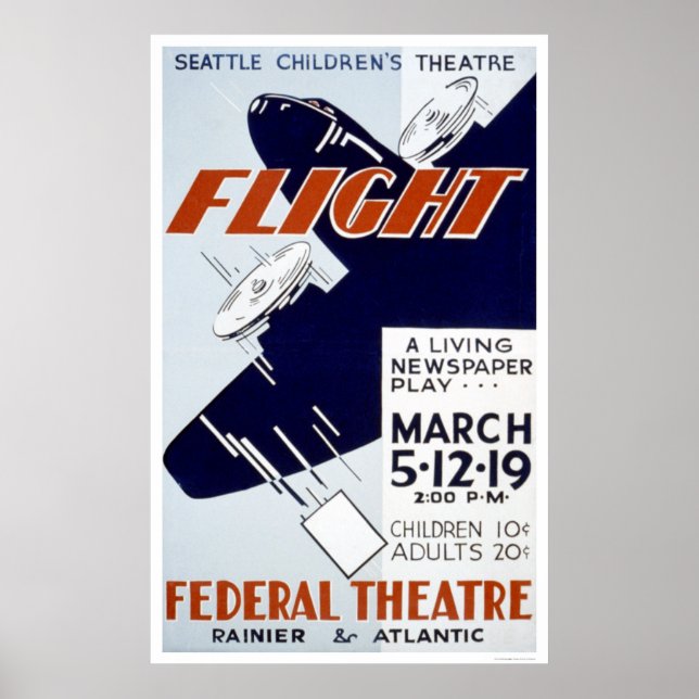 Flight Newspaper Play 1940 WPA Poster (Framsidan)