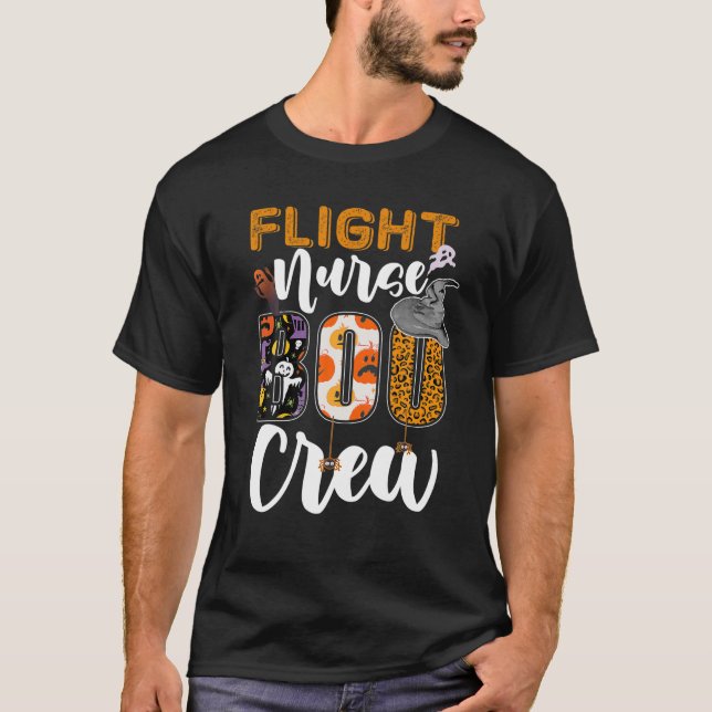 Flight Nurse Boo Crew Halloween Matching T Shirt (Framsida)