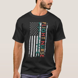 Flight Nurse Heartslag American Flagga T Shirt