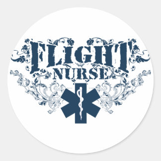 Flight Nurse Stil Runt Klistermärke