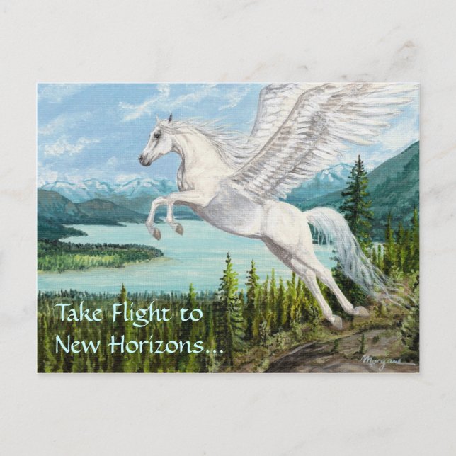 Flight Pegasus-vykort för hästar Vykort (Framsida)