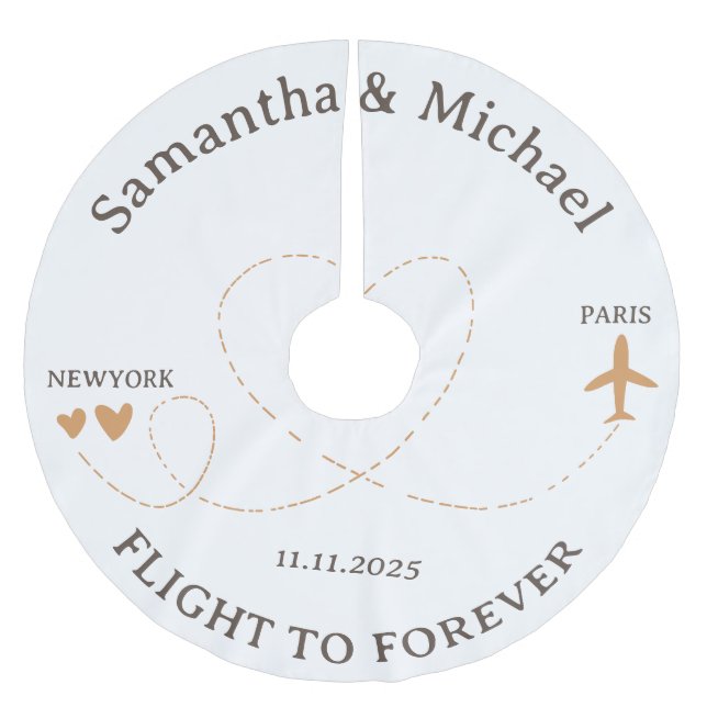 Flight Plane Travelling love Wedding christmas Julgransmatta Borstad Polyester (Framsidan)