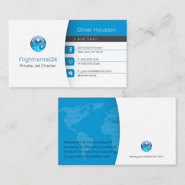 Flight Rental | Flygningen Taxi Visitkort (Fram/baksida)