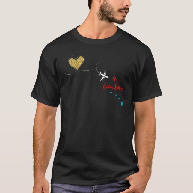 Flight Travel Kauai Hawaii Matching Family Friends T Shirt (Framsida)