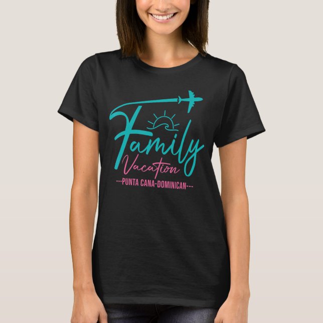 Flight Travel Punta Cana Dominican Matching Family T Shirt (Framsida)