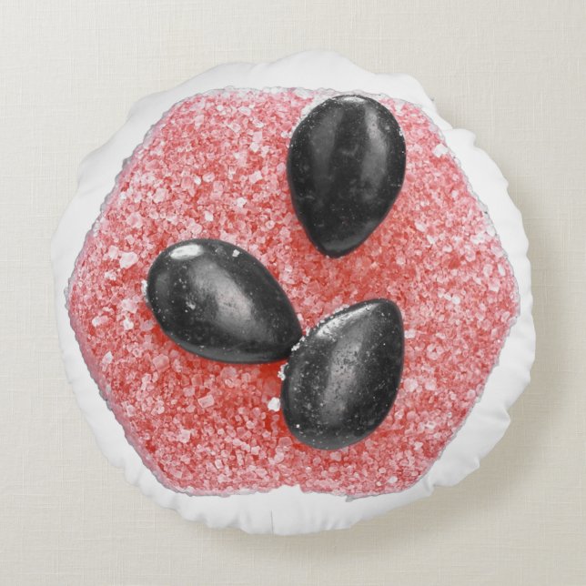 FlightBites Sour Watermelon Rund Kudde (Baksidan)