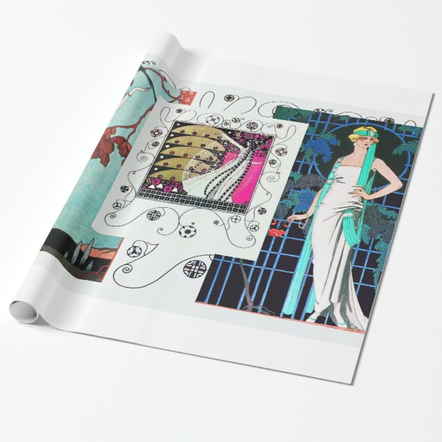 FLIGHTY BIRD/NATT RO ART DECO BEAUTY MODE PRESENTPAPPER (Utrullad)