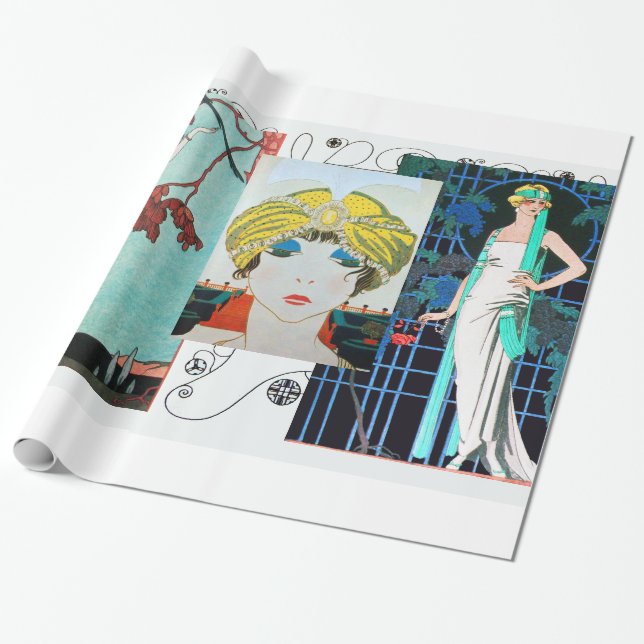 FLIGHTY BIRD/NATT RO ART DECO BEAUTY MODE PRESENTPAPPER (Utrullad)