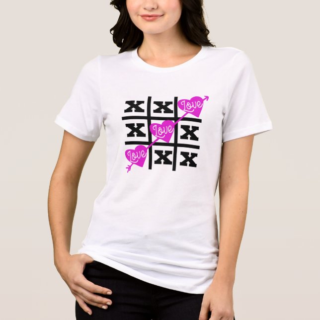 Fliken Cute Tic Toe Valentiness Hearts Shirt T (Framsida)