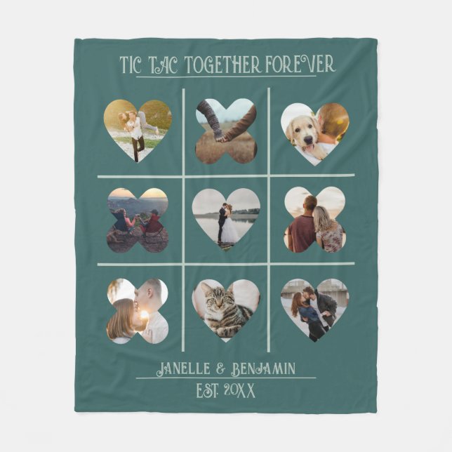 Fliken för årsdag - tillsammans fotomall fleecefilt (Framsidan)