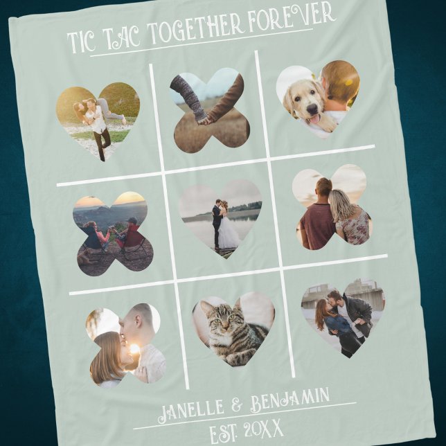 Fliken för årsdag - tillsammans fotomall Ull Fleecefilt (Skapare uppladdad)