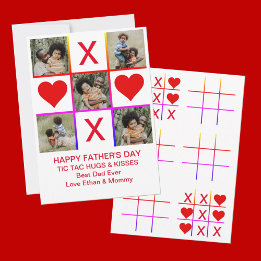Fliken Photo Collage Tic Toe Hugs Kisses Far Card Inbjudningar