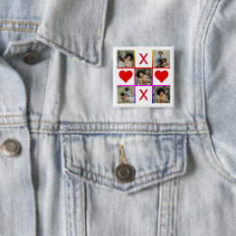 Fliken Photo Collage Tic Toe Hugs Kisses Fars dag Knapp