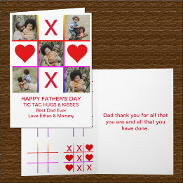 Fliken Photo Collage Tic Toe Hugs Kisses Fars dag Kort