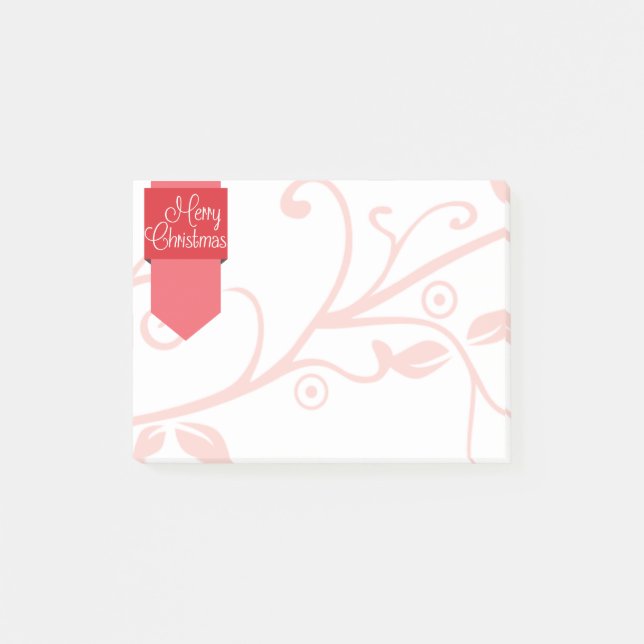 Fliken Red & Flourish God jul Post-it Notes Block (Framsida)