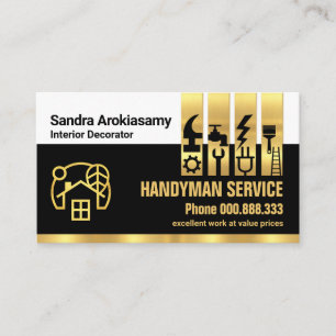 Fliken Stunning Guld Construction Verktyg Visitkort