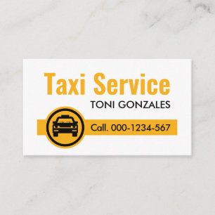 Fliken Taxi Färg med minimalistisk enkel Gult Visitkort