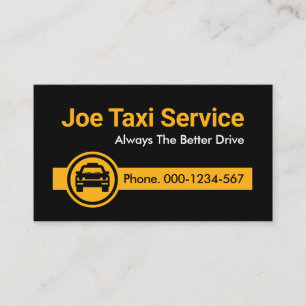 Fliken Taxi med minimalistisk enkel Gult Visitkort