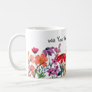 Flikgåva från Ceramic Mugg Watercolor wildblomma