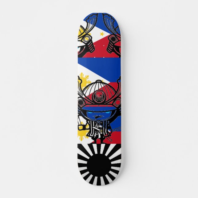 flilipinoflagga skateboard bräda 20,5 cm (Framsida)