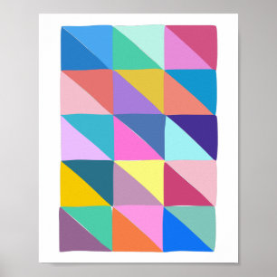 Flimmer Abstrakt Geometric Triangle Patchwork Poster