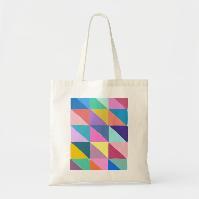 Flimmer Abstrakt Geometric Triangle Patchwork Tygkasse (Framsidan)