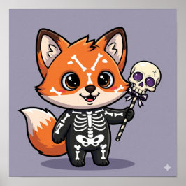 Flimmer Fox - Halloween Skeleton Poster