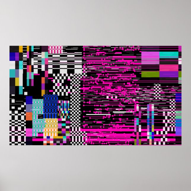 Flimmer och brutna retro VHS skärm med flimmer Poster (Framsidan)