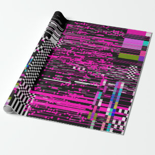 Flimmer och brutna retro VHS skärm med flimmer Presentpapper