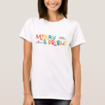 Flimmer och ljusstark färgstark roligt-familjen T- T Shirt<br><div class="desc">Allt kanske inte är lugn,  men allt kan fortfarande vara ljust med denna roligt moderna,  färgstarka juldesign</div>