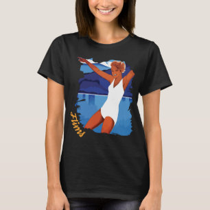 Flims Schweiz Vatten Skidåkare Resa T Shirt