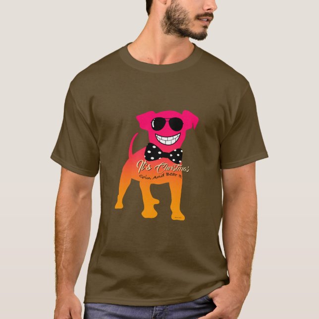Flin och bär den - DEN ÄR CHRISTMAS Brown T Shirt (Framsida)