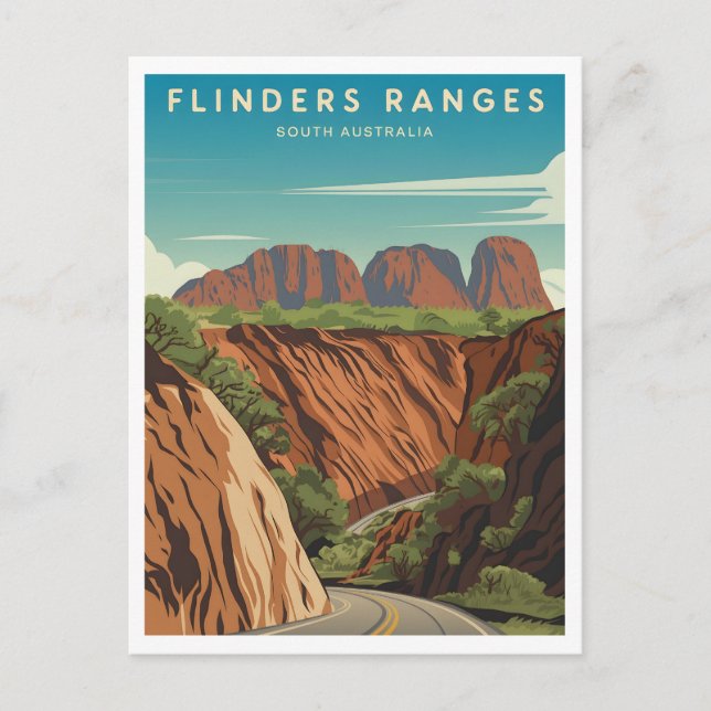 Flinders Ranges South Australia Vintage Vykort (Framsida)