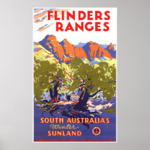 Flinders Ranges Vintage resor Poster Australien