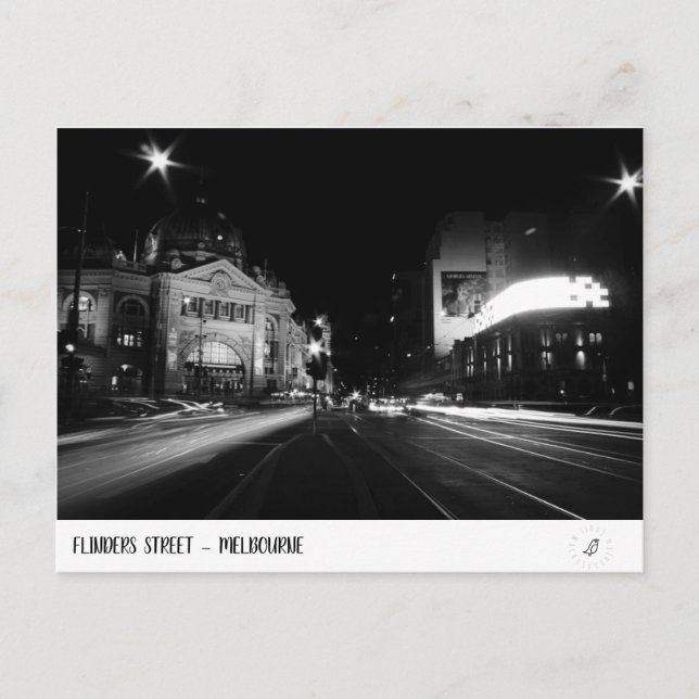 Flinders St - Melbourne Vykort (Framsida)