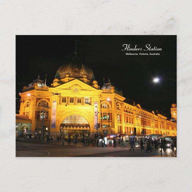 Flinders Station Melbourne Australien vykort (Framsida)