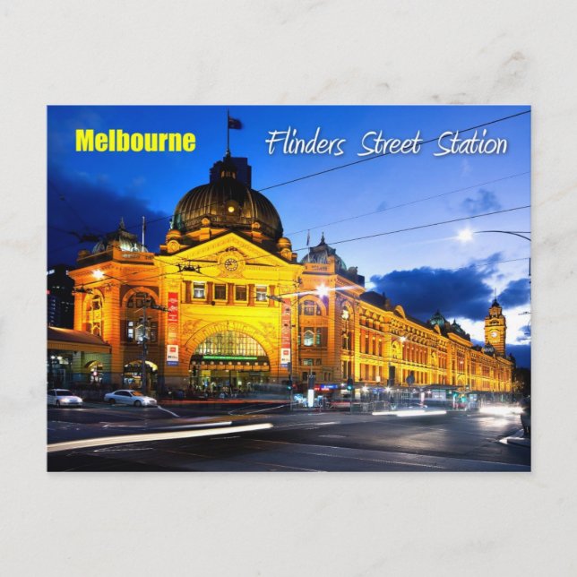 Flinders Street Station, Melbourne - Dusk Vykort (Framsida)