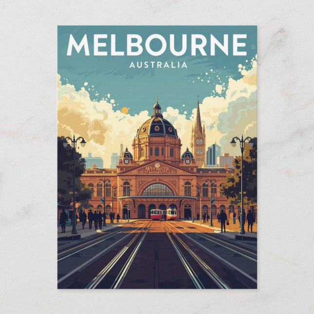 Flinders Street Station Melbourne Vykort (Framsida)