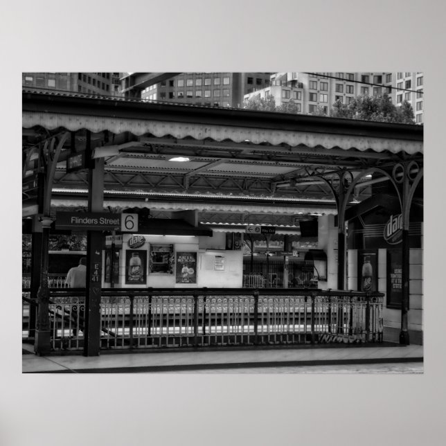 Flinders Street Station Platform Melbourne Poster (Framsidan)
