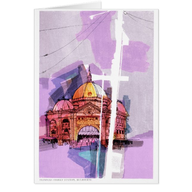 Flindersgatastation, Melbourne Hälsningskort (Framsidan)