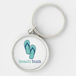 Flinflip flops Beach Bum Rund Silverfärgad Nyckelring