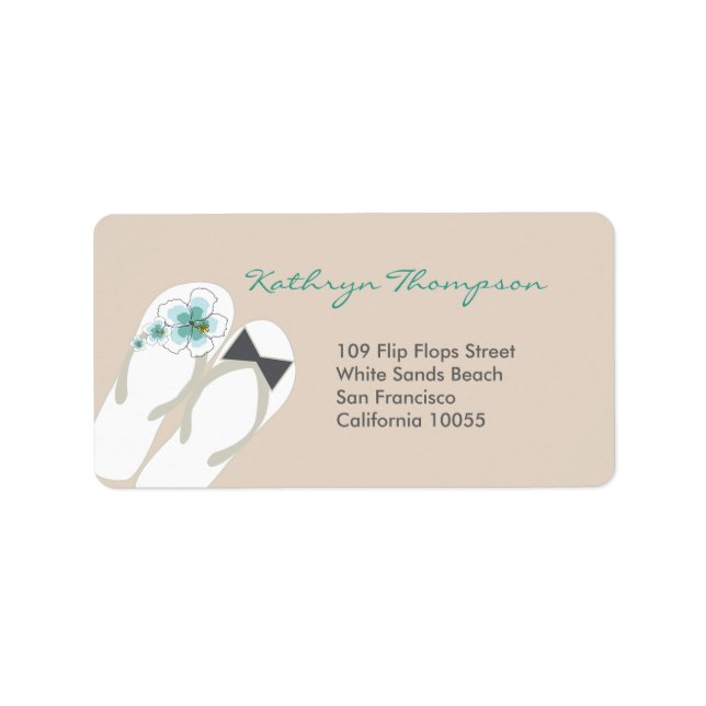 Flinflip flops Beach Wedding Adressetiketters Adressetikett (Framsidan)