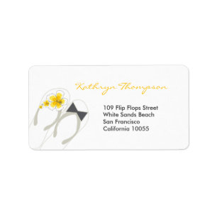 Flinflip flops Beach Wedding Adressetiketters Adressetikett